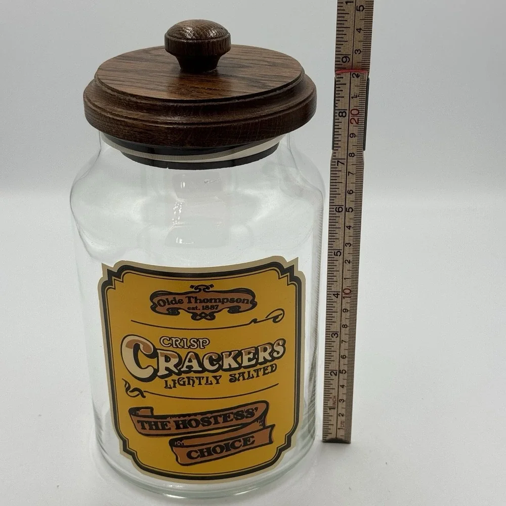 Olde Thompson Crackers Glass Container & Wood Lid